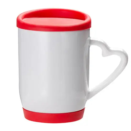 Red Base + Lid Sublimation Mug - simple